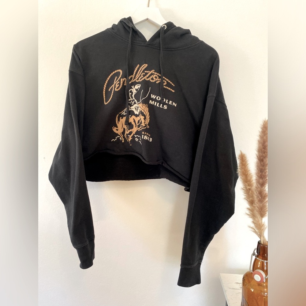 Pendleton cropped hoodie